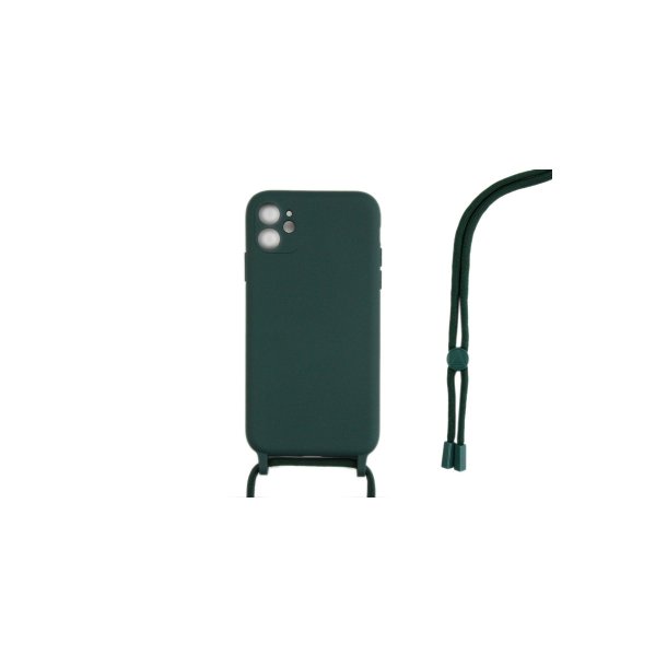 iPhone 12 Mini Cover TPU M�rk gr�n Halsrem