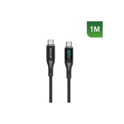 Rixus USB-C kabel braided LED Display 1m Sort RXUC28C