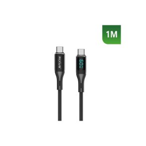 Rixus USB-C kabel braided LED Display 1m Sort RXUC28C
