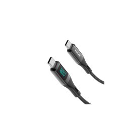 Rixus USB-C kabel braided LED Display 1m Sort RXUC28C