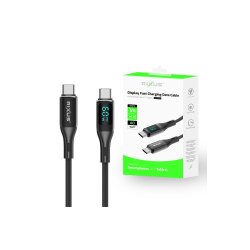 Rixus USB-C kabel braided LED Display 1m Sort RXUC28C