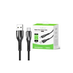 Rixus USB-A til USB-C kabel braided 30cm Sort RXUC37AC
