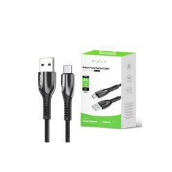Rixus USB-A til USB-C kabel braided 2m Sort RXUC38AC