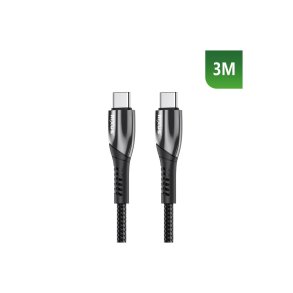 Rixus USB-C til USB-C kabel braided 3m Sort RXUC39C