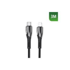 Rixus USB-C til Lightning kabel 3m Sort RXUC39L