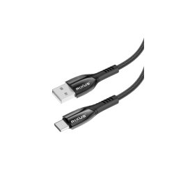 Rixus USB-A til USB-C kabel braided 3m Sort RXUC39AC