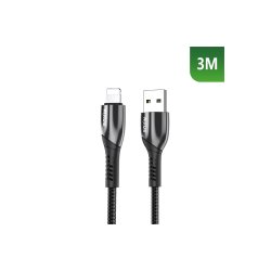 Rixus USB-A til Lightning kabel 3m Sort RXUC39AL