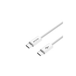 Rixus USB-C til USB-C kabel braided 1.8m Hvid RXUC08C