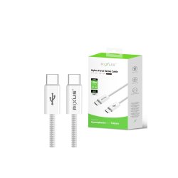 Rixus USB-C til USB-C kabel braided 1.8m Hvid RXUC08C
