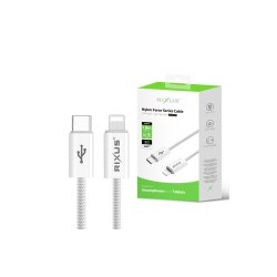 Rixus USB-C til Lightning kabel braided 1.8m Hvid RXUC08L