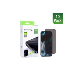 iPhone 17 Pro h�rdet glas Curved Edge Privacy Full Curved Edge 10-pack R�d