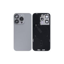 Bagglas til iPhone 15 Pro med NFC Forst�rret Kameraramme Natural Titanium Pulled