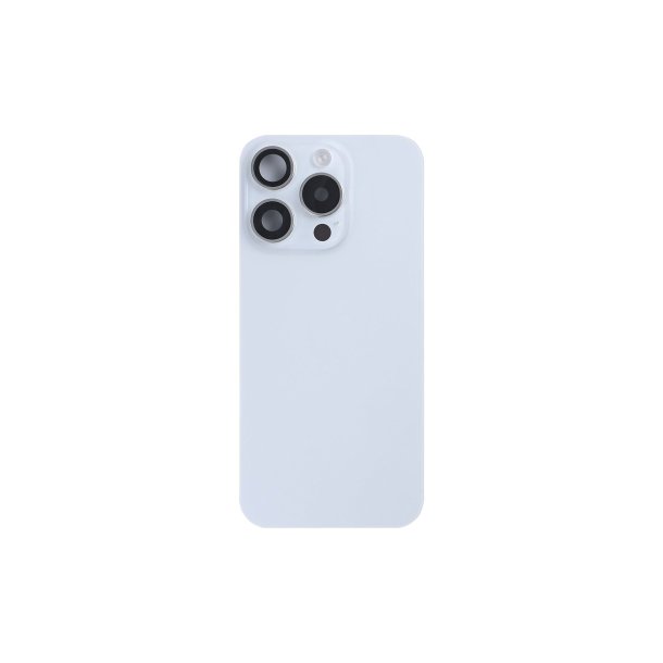 Bagglas til iPhone 15 Pro med NFC Forst�rret Kameraramme Hvid Titanium Pulled