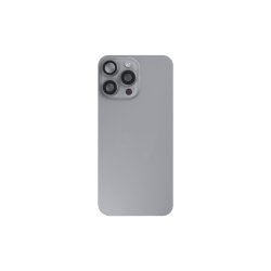 Bagglas til iPhone 15 Pro Max med NFC Forst�rret Kameraramme Natural Titanium Pulled