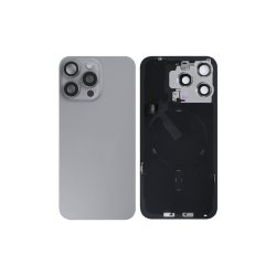 Bagglas til iPhone 15 Pro Max med NFC Forst�rret Kameraramme Natural Titanium Pulled