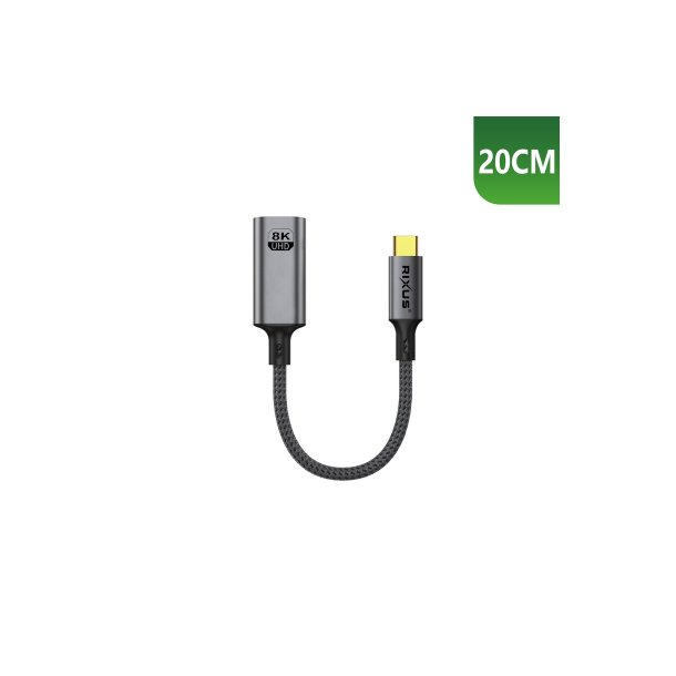 Rixus USB-C kabel 20cm Gr� RXHU18
