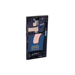 Sk�rm til Samsung Galaxy S23 Ultra S918B Soft-OLED med Ramme Sort