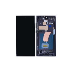 Sk�rm til Samsung Galaxy S23 Ultra S918B Soft-OLED med Ramme Sort