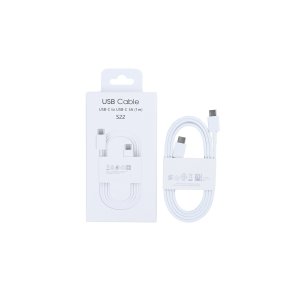 USB-C til USB-C kabel 100cm Hvid Retail Box