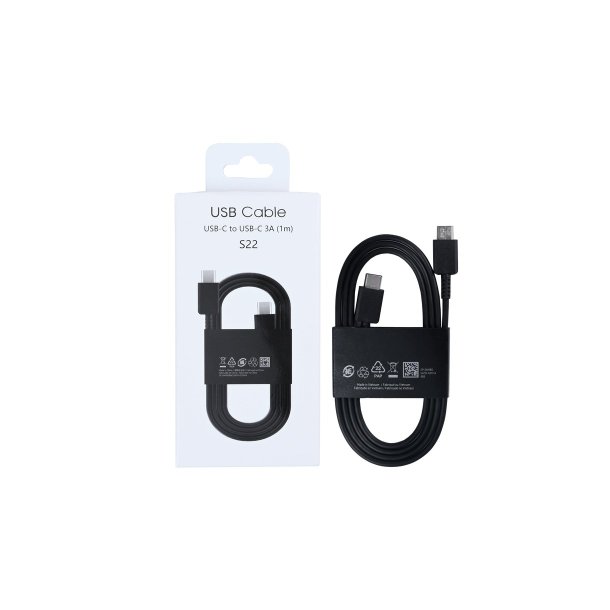 USB-C til USB-C kabel 100cm Sort Retail Box
