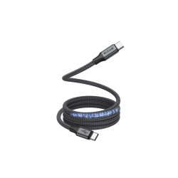 Rixus USB-C til USB-C kabel magnetisk opladning 60W 100cm Sort RXUC66C