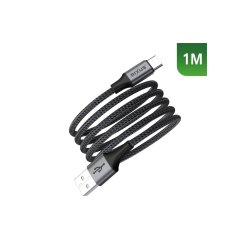 Rixus USB-A til USB-C kabel magnetisk opladning 15W 100cm Sort RXUC66AC