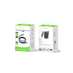 Rixus USB-C til Lightning kabel magnetisk opladning 18W 100cm Sort RXUC66L