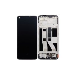 Oppo Reno6 Lite Sk�rm med ramme Sort Display og Digitizer