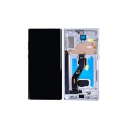 Samsung Galaxy Note 10+ N975F Sk�rm OLED med ramme Hvid Display og Digitizer Soft-OLED