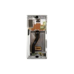 Samsung Galaxy Note 10+ N975F Sk�rm med ramme Hvid Display og Digitizer Service Pack