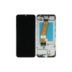 Samsung Galaxy A02s A025F Sk�rm med ramme Sort Non EU Display og Digitizer Service Pack