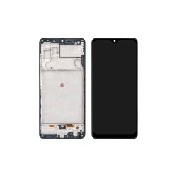 Samsung Galaxy M32 M325F Sk�rm OLED med ramme Sort Display og Digitizer Soft-OLED