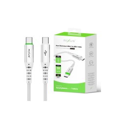 Rixus USB-C til USB-C kabel auto disconnect Hvid RXUC21C