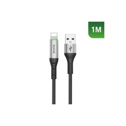 Rixus USB-A til Lightning kabel auto disconnect Sort RXUC22AL