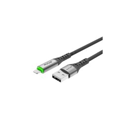 Rixus USB-A til Lightning kabel auto disconnect Sort RXUC22AL
