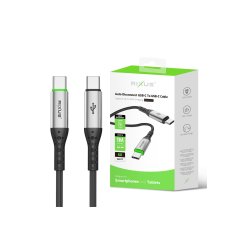 Rixus USB-C til USB-C kabel auto disconnect Sort RXUC22C