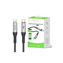 USB-C til Lightning Ladekabel Auto Disconnect Sort Rixus RXUC22L