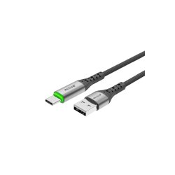 Rixus USB-A til USB-C kabel auto disconnect Sort RXUC22AC