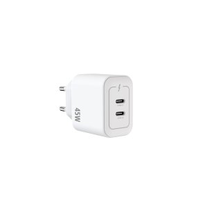 Dobbelt USB-C Oplader GaN 45W Hvid Rixus RXHC45
