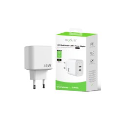 Dobbelt USB-C Oplader GaN 45W Hvid Rixus RXHC45