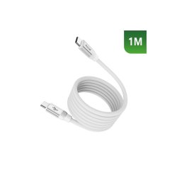Rixus USB-C til USB-C kabel magnetisk opladning 60W 1m Hvid RXUC59C