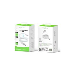 Rixus USB-C til USB-C kabel magnetisk opladning 60W 1m Hvid RXUC59C