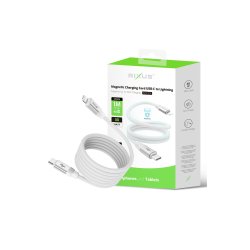Rixus USB-C til Lightning kabel magnetisk opladning 30W 1m Hvid RXUC59L
