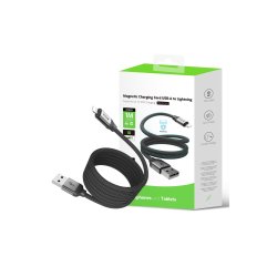 Rixus USB-A til Lightning kabel magnetisk opladning 10W 1m Sort RXUC61AL