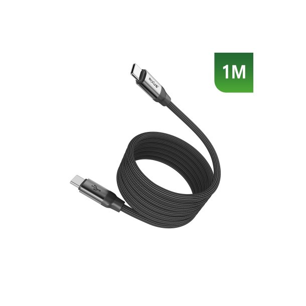 USB-C til USB-C Ladekabel Magnetisk 1m 60W Sort Rixus RXUC61C