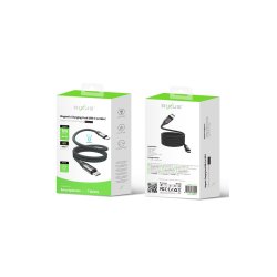 USB-C til USB-C Ladekabel Magnetisk 1m 60W Sort Rixus RXUC61C