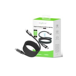 Rixus USB-C til Lightning kabel magnetisk opladning 30W 1m Sort RXUC61L