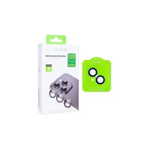 iPhone 13 / iPhone 13 Mini Kamerabeskyttelse glas Metal Shield Bl�