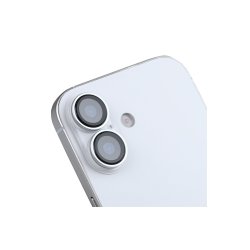 iPhone 16 / iPhone 16 Plus Kamerabeskyttelse glas Metal Shield Bl�