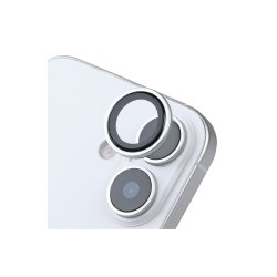 iPhone 16 / iPhone 16 Plus Kamerabeskyttelse glas Metal Shield Bl�